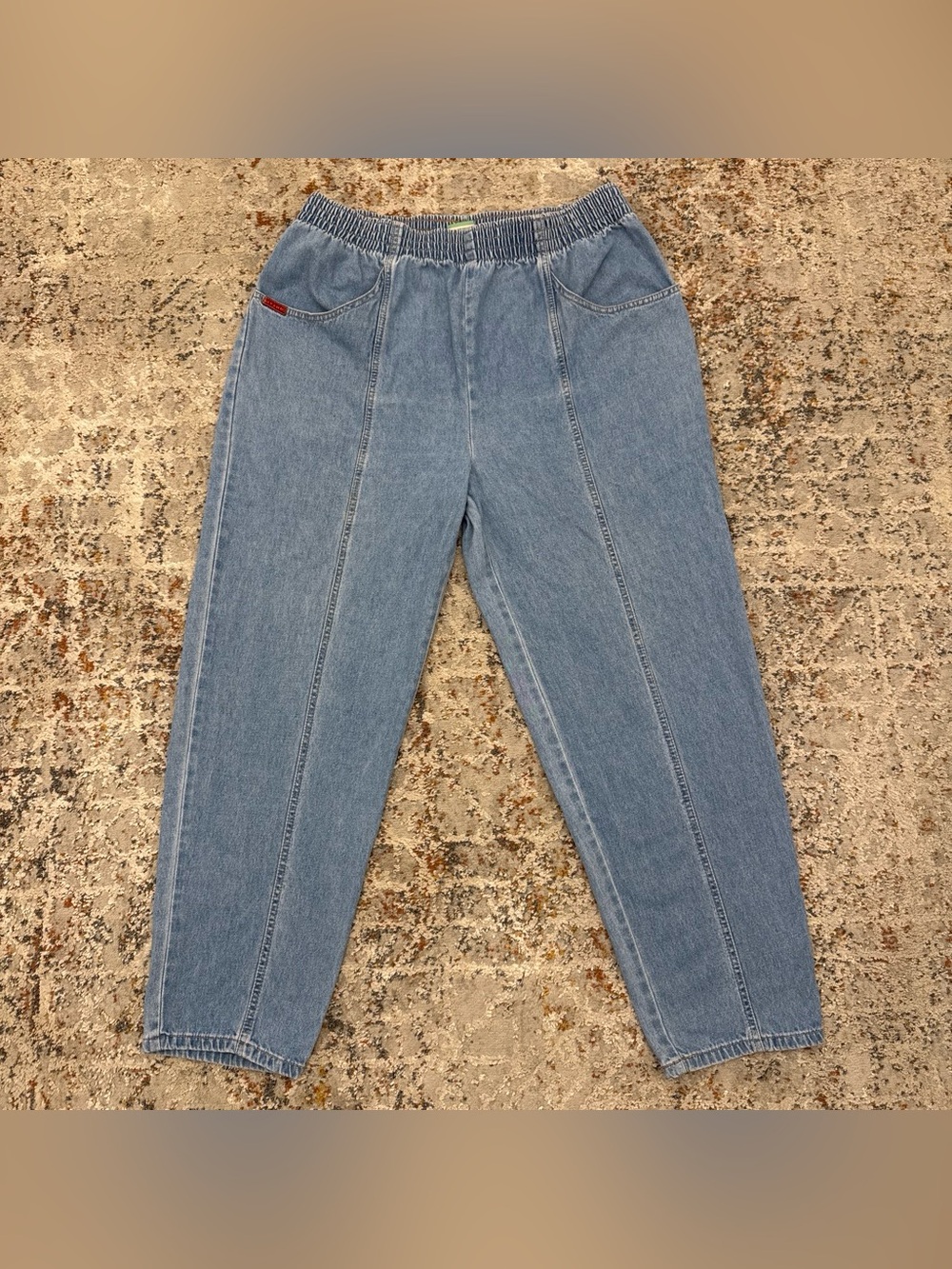 VTG 1992 Gitano Elastic Waist Mom Jeans 16S Tapered High Rise Denim 90s Large XL